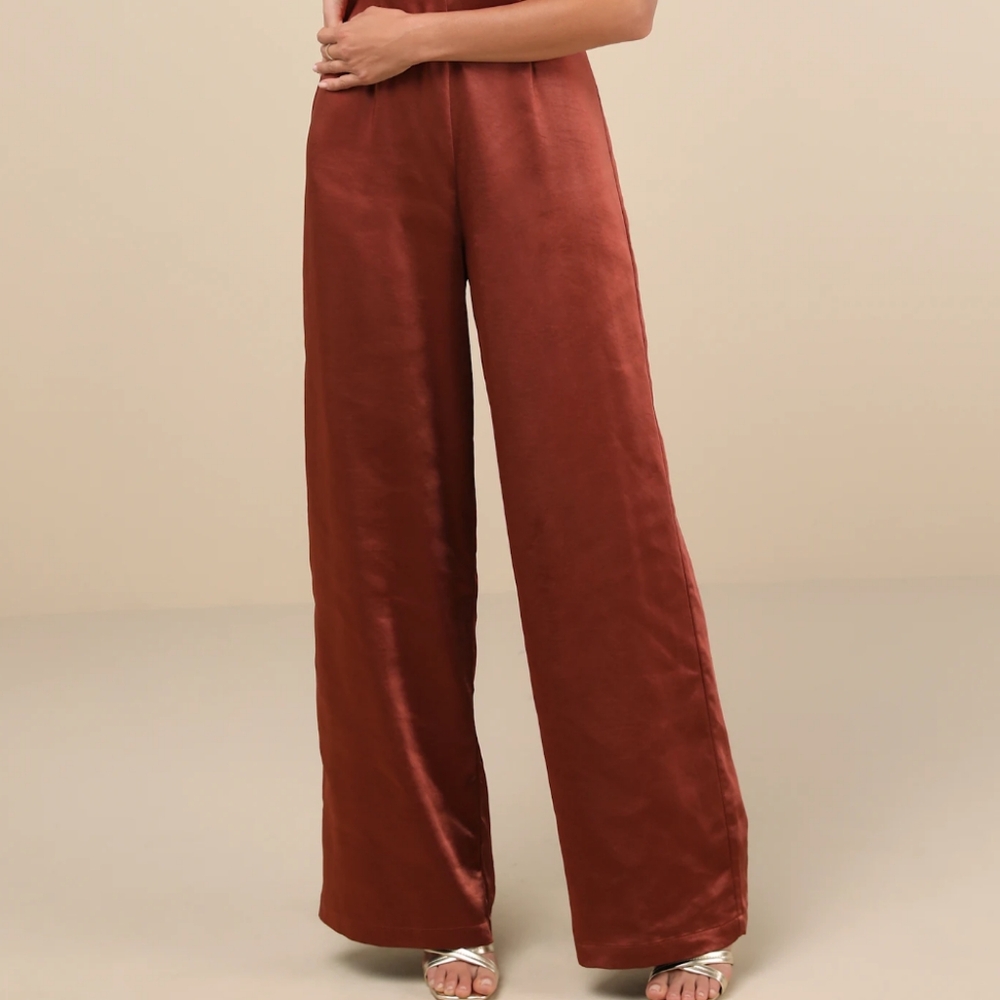 Lulu's Satin Rust Trouser Large - image 1